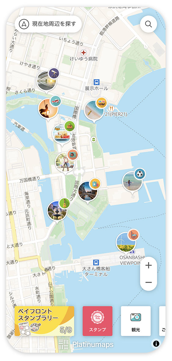 プラチナラリー マップ画面